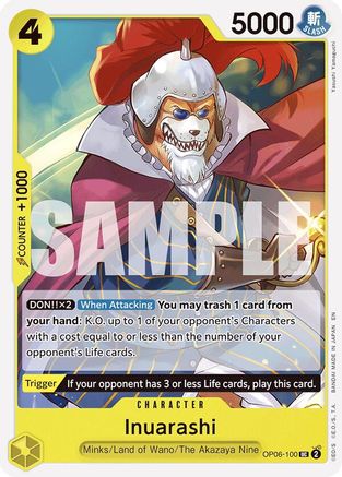 (OP06-100) Inuarashi (Reprint) - Starter Deck 28: GREEN/YELLOW Yamato - Normal