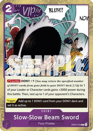 (OP07-076) Slow-Slow Beam Sword (Judge Pack Vol. 6) - One Piece Promotion Cards Foil
