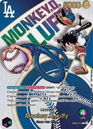 (EB02-010) Monkey.D.Luffy (010) (Dodgers x ONE PIECE) - One Piece Promotion Cards - Foil