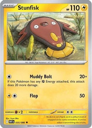Stunfisk (35/086) - SV White Flare Reverse Holofoil - Uncommon