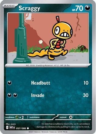 Scraggy (57/086) - SV White Flare Reverse Holofoil - Common