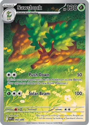 Sawsbuck (92/086) - SV White Flare Holofoil - Illustration Rare