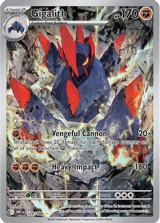Gigalith 129/086 - SV White Flare Holofoil - Illustration Rare