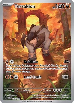 Terrakion (135/086) - SV White Flare Holofoil - Illustration Rare