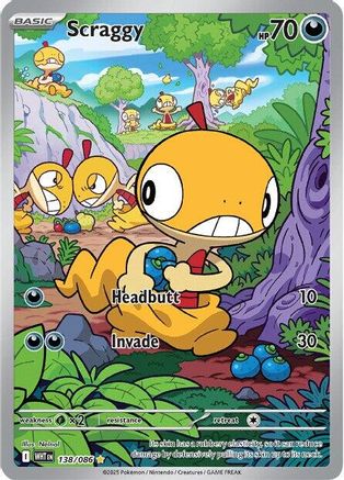 Scraggy (138/086) - SV White Flare Holofoil - Illustration Rare
