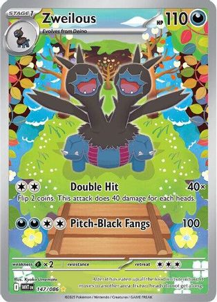 Zweilous (147/086) - SV White Flare Holofoil - Illustration Rare