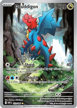 Druddigon 151/086 - SV White Flare Holofoil - Illustration Rare