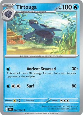 Tirtouga (22/086) - SV Black Bolt Reverse Holofoil - Uncommon