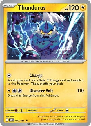 Thundurus (33/086) - SV Black Bolt Holofoil - Rare