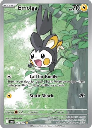 Emolga 112/086 - SV Black Bolt Holofoil - Illustration Rare