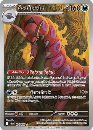 Scolipede (134/086) - SV Black Bolt Holofoil - Illustration Rare