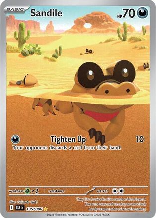 Sandile (135/086) - SV Black Bolt Holofoil - Illustration Rare