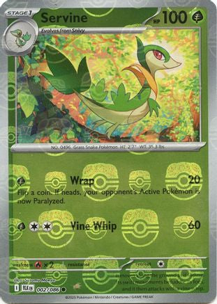 Servine (Master Ball Pattern) (2/086) - SV Black Bolt Holofoil - Common