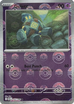 Golett (Poke Ball Pattern) (42/086) - SV Black Bolt Holofoil - Common