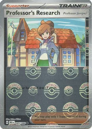 Professor's Research (Poke Ball Pattern) (85) - SV Black Bolt Holofoil - Uncommon