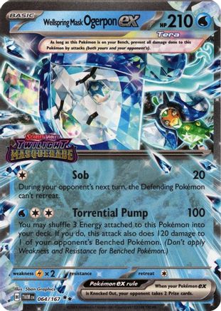Wellspring Mask Ogerpon ex (Twilight Masquerade Stamp) (64) - Miscellaneous Cards & Products Holofoil - Double Rare