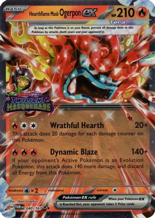 Hearthflame Mask Ogerpon ex (Twilight Masquerade Stamp) (40) - Miscellaneous Cards & Products Holofoil - Double Rare