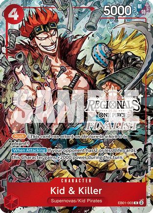 (EB01-003) Kid & Killer (Offline Regional Finalist Card Set 2025 Vol.2) - One Piece Promotion Cards - Foil