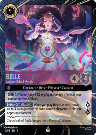 (041) Belle - Accomplished Mystic - Disney Lorcana Promo Cards Holofoil