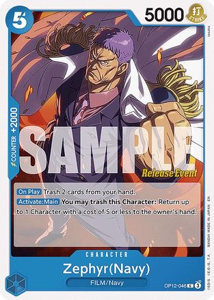 (OP12-046) Zephyr(Navy) - Legacy of the Master Release Event Cards Normal