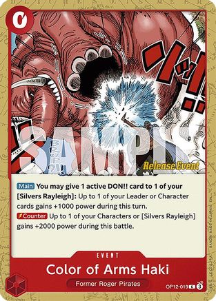 (OP12-019) Color of Arms Haki - Legacy of the Master Release Event Cards Normal