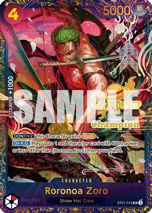 (ST21-015) Roronoa Zoro (CS 25-26 1st Place) - One Piece Promotion Cards Foil