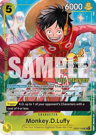 (OP07-109) Monkey.D.Luffy (CS 25-26 Top Player Pack) - One Piece Promotion Cards Foil