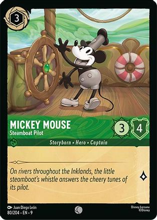 (080/204) Mickey Mouse - Steamboat Pilot - Fabled Cold Foil