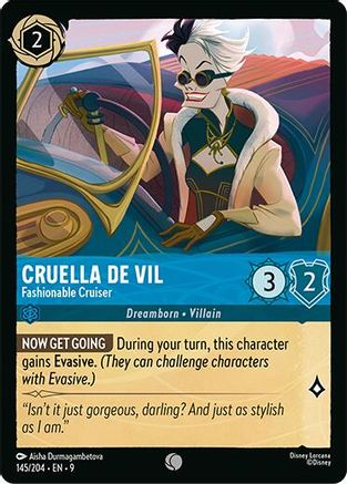 (145/204) Cruella De Vil - Fashionable Cruiser - Fabled Cold Foil