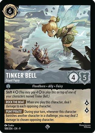 (188/204) Tinker Bell - Giant Fairy - Fabled Cold Foil