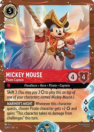 (013/P3) Mickey Mouse - Pirate Captain (Disney Cruise Promo) - Disney Lorcana Promo Cards Holofoil