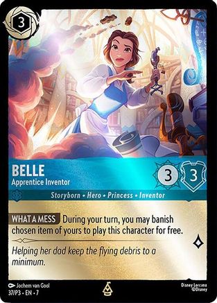 (037) Belle - Apprentice Inventor - Disney Lorcana Promo Cards Cold Foil