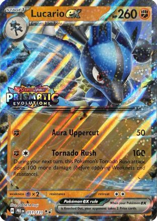 Lucario ex (Prismatic Evolutions Stamp) (51) - Miscellaneous Cards & Products Holofoil - Double Rare