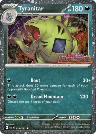 Tyranitar (Paldea Evolved Stamp) (135) - Miscellaneous Cards & Products Holofoil - Promo