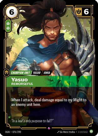 (076/298) Yasuo - Remorseful - Origins Foil