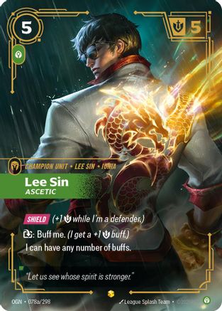 (078a/298) Lee Sin - Ascetic (Alternate Art) - Origins Foil