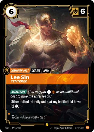 (151a/298) Lee Sin - Centered (Alternate Art) - Origins Foil