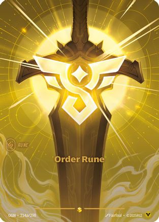 (214a/298) Order Rune (Alternate Art) - Origins Foil