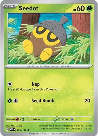 Seedot (13/132) - ME01 Mega Evolution Reverse Holofoil - Common
