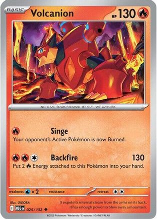 Volcanion (25/132) - ME01 Mega Evolution Reverse Holofoil - Uncommon
