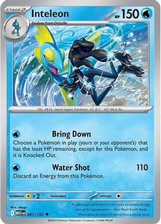 Inteleon (41/132) - ME01 Mega Evolution Reverse Holofoil - Uncommon