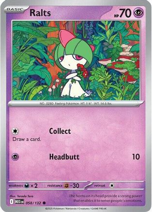 Ralts (58/132) - ME01 Mega Evolution Reverse Holofoil - Common