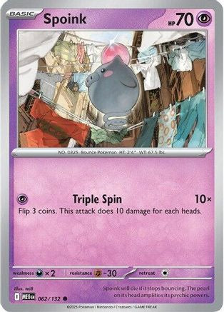 Spoink (62/132) - ME01 Mega Evolution Reverse Holofoil - Common