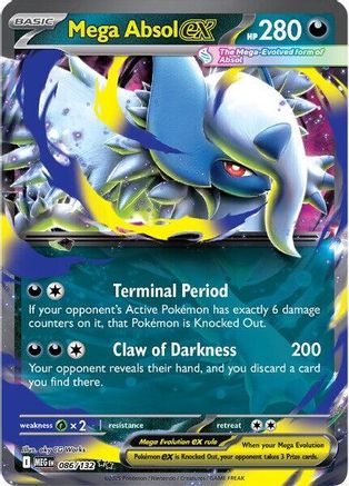 Mega Absol ex (86/132) - ME01 Mega Evolution Holofoil - Double Rare