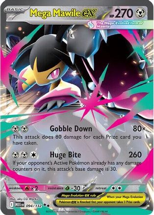 Mega Mawile ex (94/132) - ME01 Mega Evolution Holofoil - Double Rare