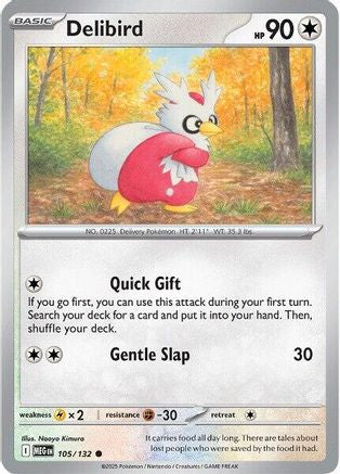 Delibird (105/132) - ME01 Mega Evolution Reverse Holofoil - Common