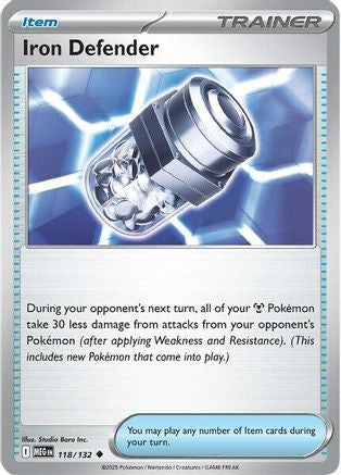 Iron Defender (118/132) - ME01 Mega Evolution Reverse Holofoil - Uncommon