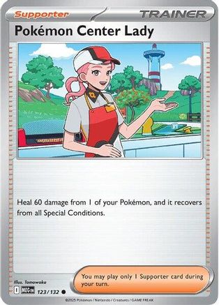 Pokemon Center Lady (123/132) - ME01 Mega Evolution Reverse Holofoil - Common