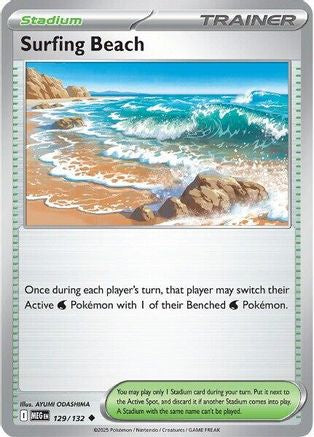Surfing Beach (129/132) - ME01 Mega Evolution Reverse Holofoil - Uncommon