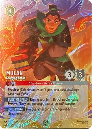 (003) Mulan - Charging Ahead - Disney Lorcana Promo Cards Holofoil